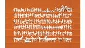 PREISER 88500 Figura-készlet (160 db), festetlen 1:220