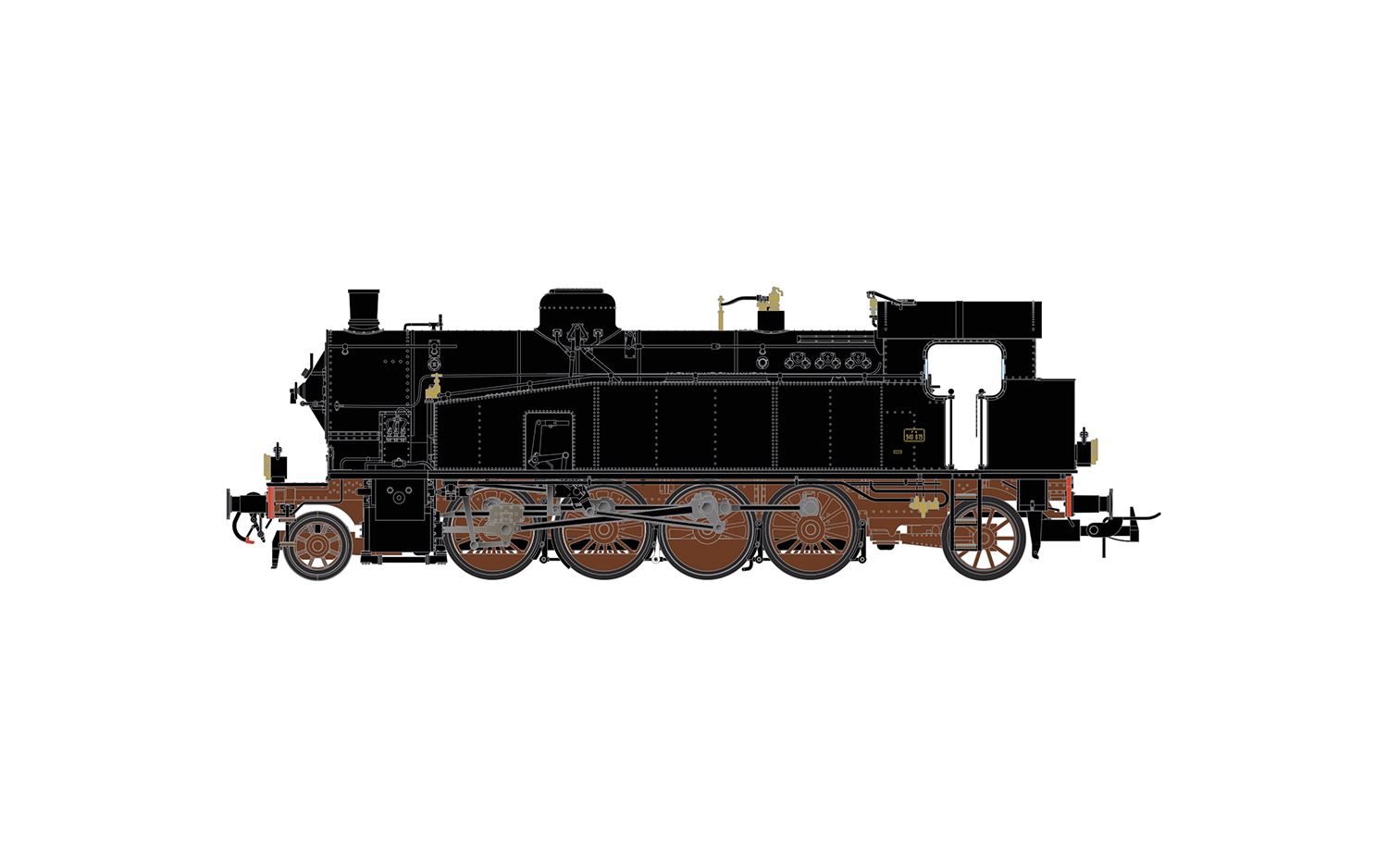 Rivarossi 2956 FS, steam locomotive Gr. 940, oil lamps, ep. III ...