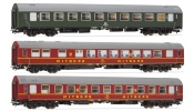 Rivarossi 4234 Személykocsi (3 db), Spree-Lapen Express, étkező + háló + fekvőhelyes, DR, IV Rivarossi 4234 Személykocsi (3 db), Spree-Lapen Express, étkező + háló + fekvőhelyes, DR, IV
