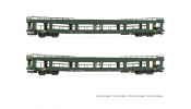 Rivarossi 4380 DR, 2-unit pack of DDm 916 car transporters, green livery, ep. IV