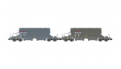 Rivarossi 6668  D-NACCO, 2-unit pack Taoos hopper wagons   NACCO  A CIT Company  , grey livery, VI 