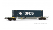 Rivarossi 6704  4-axle containerwagon Sgnss, grey livery, loaded with 45  container   DFDS  , VI 