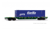 Rivarossi 6706  Mercitalia Intermodal, 4-axle container wagon Sgnss, green, with 45  cont.   GTS Barilla  , VI 