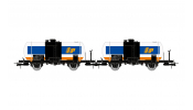 Rivarossi 6709  FS, 2-unit pack 2-axle tank wagons   IP  , big tank, without brakeman s cab, IV 