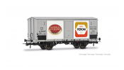 Rivarossi 6710  FS, 2-axle refrigerated wagon Hgb, metallic body,   Peroni  , III 