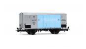 Rivarossi 6712  FS, 2-axle refrigerated wagon Hgb, metallic body, silver   San Pelegrino  , III 