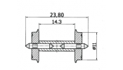 ROCO 40193 Fémkerék 11 mm, 1pár, osztott tengelyes kivitel (N28) ROCO 40193 Fémkerék 11 mm, 1pár, osztott tengelyes kivitel (N28)