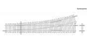 ROCO 4042442 Betonschwellen-Weiche links WL 15°