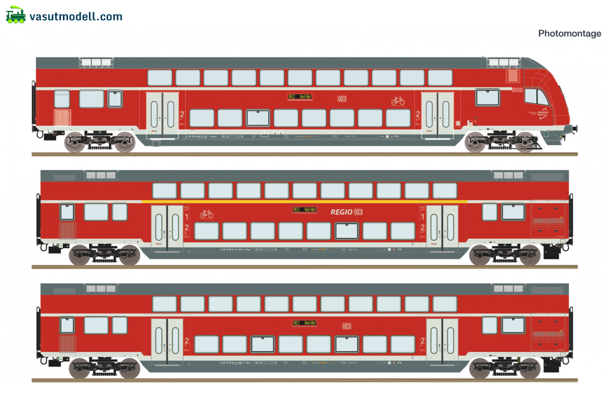 ROCO 6220248 3er Set Dosto RE2 DB AG AC ROCO 6220248 3er Set Dosto RE2 DB AG AC