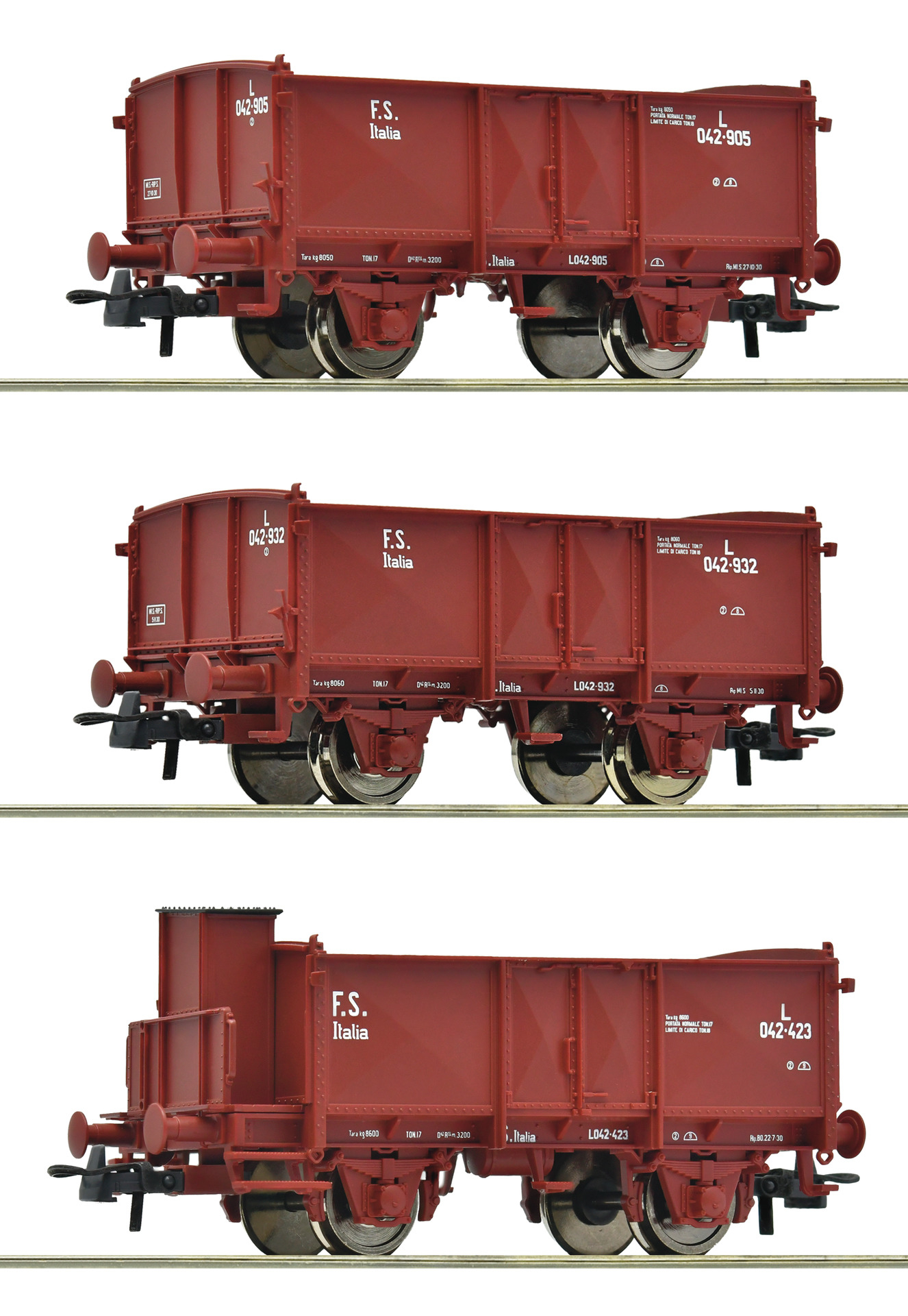 ROCO 6600088 3-tlg. Set: Offene Güterwagen, FS - vasutmodell.com