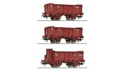 ROCO 6600088 3-tlg. Set: Offene Güterwagen, FS