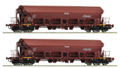 ROCO 6600125 2-tlg. Set: Schwenkdachwagen, DR