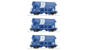 ROCO 6600134 3-tlg. Set: Schwenkdachwagen, Duslo