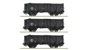ROCO 6600141 3-tlg. Set: Offene Güterwagen, SNCF
