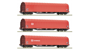 ROCO 6600156 3-tlg. Set: Schiebeplanenwagen, DB AG