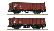ROCO 6600194 2-tlg. Set: Offene Güterwagen, DR