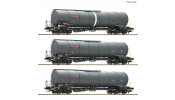ROCO 6600197 3er Set Kesselwagen Nacco