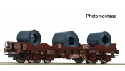 ROCO 6600198 Coiltransportwagen braun Renfe