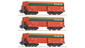 ROCO 6600218 3er Set Selbstentladewagen POL-MIEDZ-TRANS