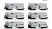ROCO 6600220 6er Set Selbstentladewagen GATX