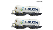 ROCO 6600233 2er Set Silowagen Uacs Holcim