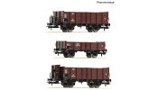 ROCO 6600250 3er Set offene Güterwagen ÖBB