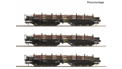 ROCO 6600263 3er Set Schwerlastwagen NS+Brammen