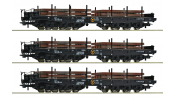 ROCO 6600263 3er Set Schwerlastwagen NS+Brammen