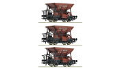 ROCO 6600265 3er Set Talbot Schotterwagen DRG