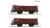 ROCO 6600267 2er Set offene Güterwagen Omm 12 DB