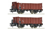 ROCO 6600267 2er Set offene Güterwagen Omm 12 DB