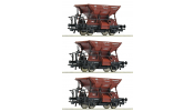 ROCO 6600269 3er Set Talbot Schotterwagen DB