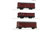 ROCO 6600273 3er Set Güterwagen PKP