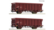 ROCO 6600280 2er Set ex. Rolldachwagen DR