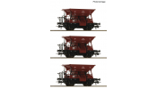 ROCO 6600283 3er Set Talbot Schotterwagen ÖBB