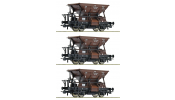ROCO 6600283 3er Set Talbot Schotterwagen ÖBB