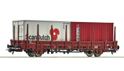 ROCO 6600289  Rungenwagen Kbs NS + Container   Scan Dutch   