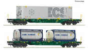 ROCO 6600361 2er Set Containertragwagen Sgns Lineas ROCO 6600361 2er Set Containertragwagen Sgns Lineas