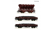 ROCO 6600370 3er Set Schotterzug DB ROCO 6600370 3er Set Schotterzug DB