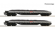 ROCO 6600374 2er Set Rungenwagen DB Bahnbau ROCO 6600374 2er Set Rungenwagen DB Bahnbau