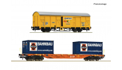 ROCO 6600376 2er Set Bauzugwagen RTS Swietelsky ROCO 6600376 2er Set Bauzugwagen RTS Swietelsky