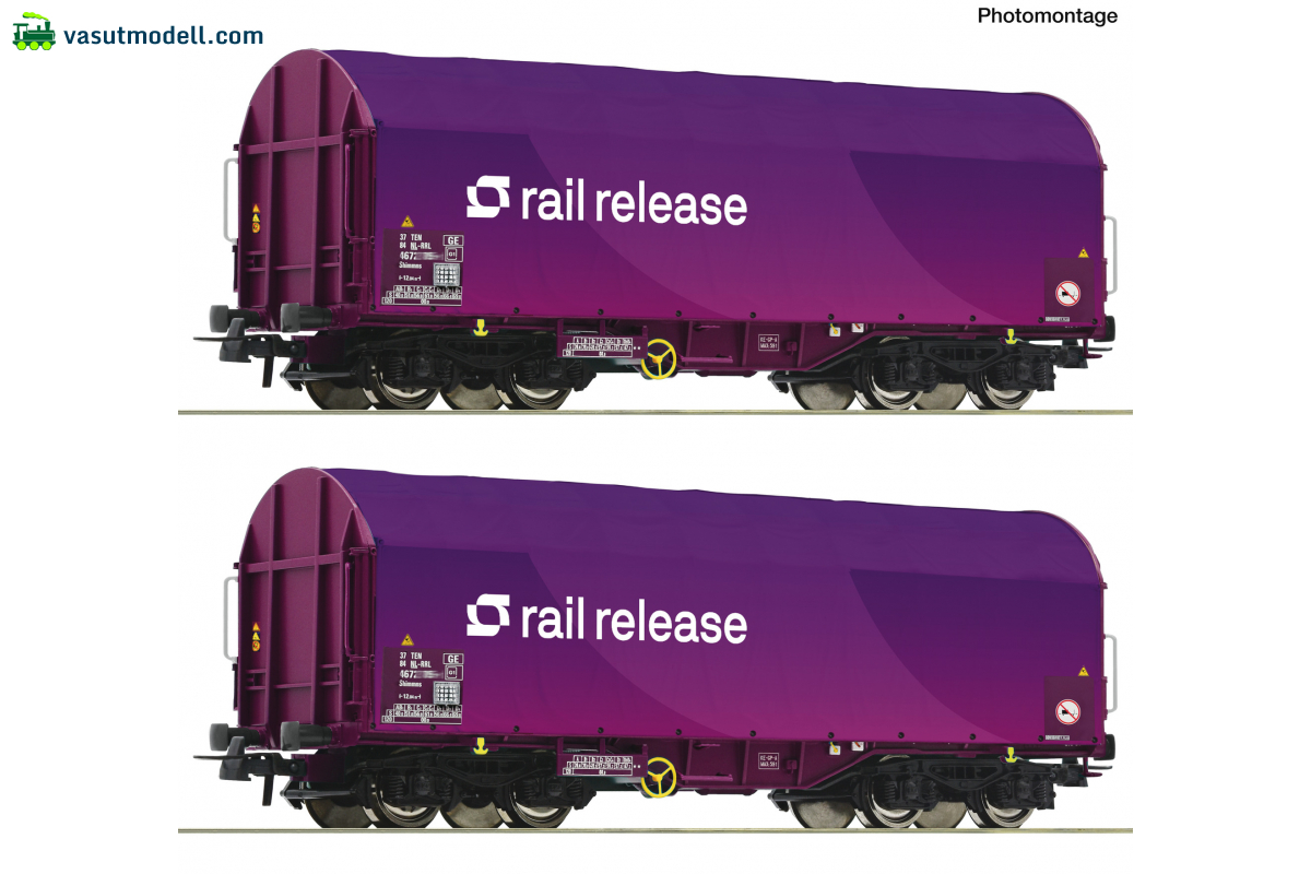 ROCO 6600380 2er Set Schiebeplanenwagen Rail Release ROCO 6600380 2er Set Schiebeplanenwagen Rail Release