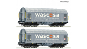 ROCO 6600389 2er Set Schiebeplanenwagen Wascosa ROCO 6600389 2er Set Schiebeplanenwagen Wascosa