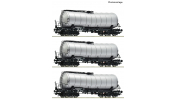 ROCO 6600392 3er Set Knickkesselwagen Chrom DR ROCO 6600392 3er Set Knickkesselwagen Chrom DR