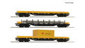 ROCO 6600430 3er Set Rungenwagen DB Bahnbau ROCO 6600430 3er Set Rungenwagen DB Bahnbau