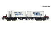 ROCO 6600447 Rakoncáskocsi, 2 konténerrel, Hapag LLoyd, Rs, MÁV, V ROCO 6600447 Rakoncáskocsi, 2 konténerrel, Hapag LLoyd, Rs, MÁV, V