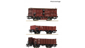 ROCO 6600470 3er Set Güterwagen DRG