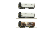 ROCO 6680023 3er Set Schiebeplanenwagen Captrain