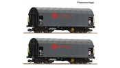 ROCO 6680058 2er Set Schiebeplanenwagen Ermewa