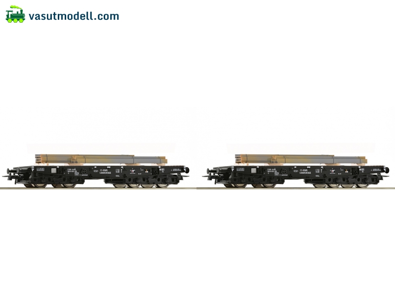 ROCO 67133 Nehézteher szállító pőrekocsi (2 db), acél gerendákkal, NS, IV ROCO 67133 Nehézteher szállító pőrekocsi (2 db), acél gerendákkal, NS, IV